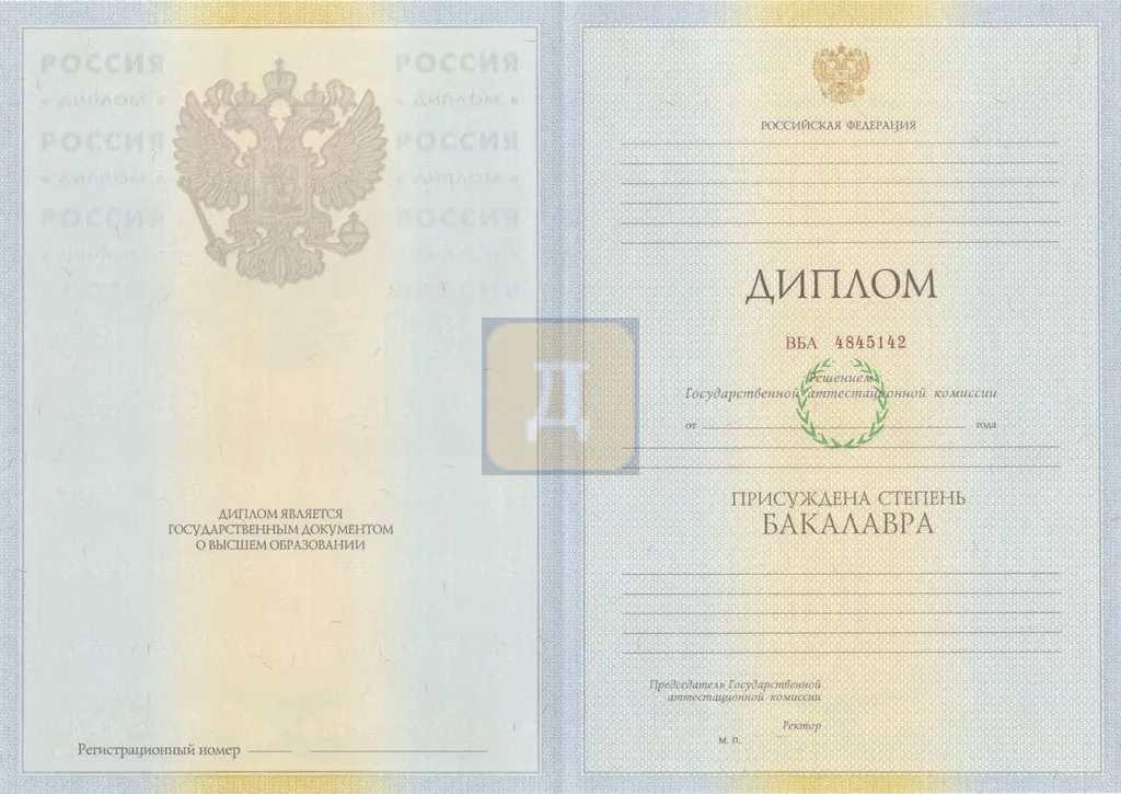 Диплом бакалавра с 2009 по 2011 годы