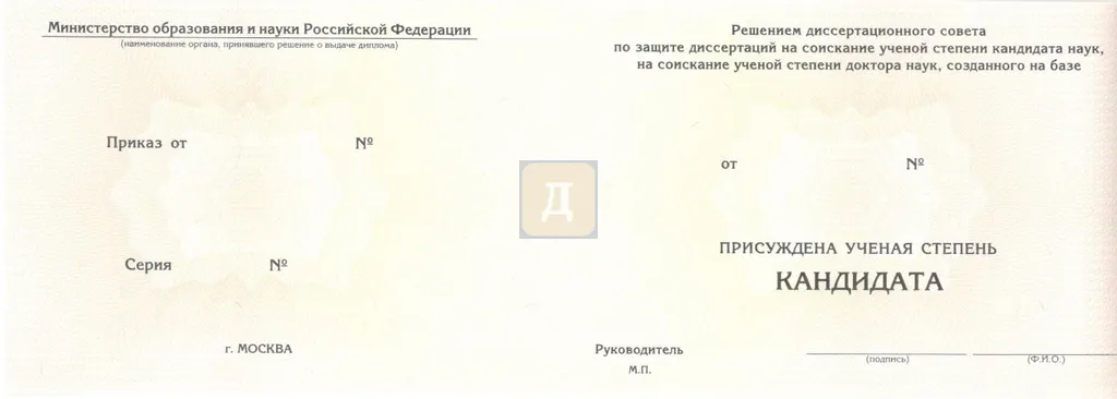 Диплом кандидата наук с 2015 по 2026 годы