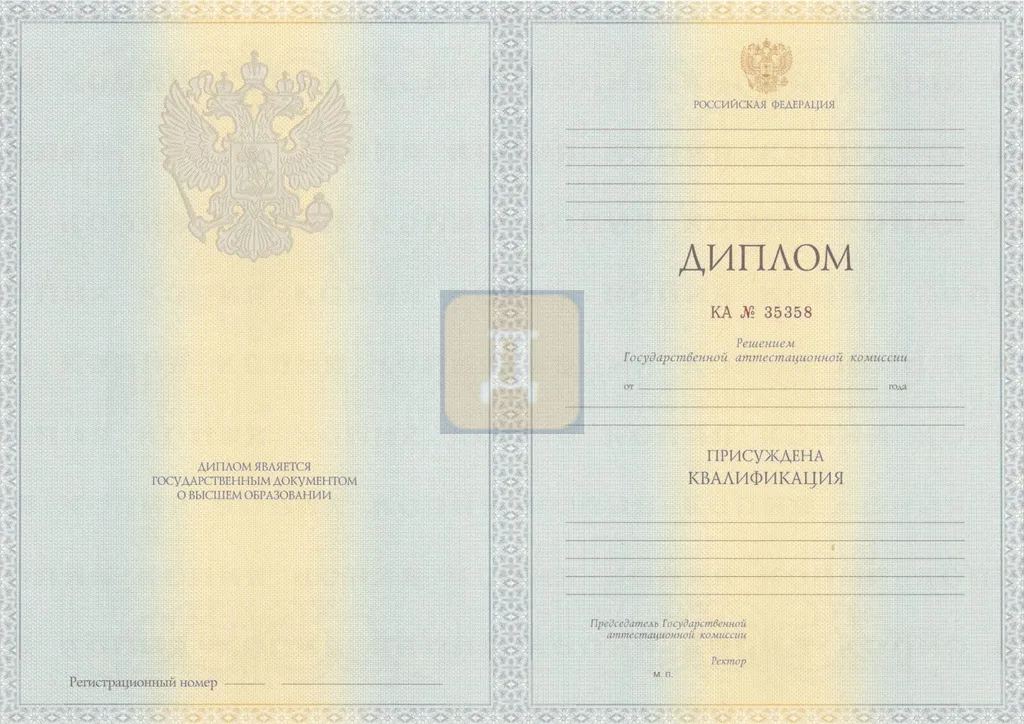 Диплом специалиста с 2012 по 2013 годы